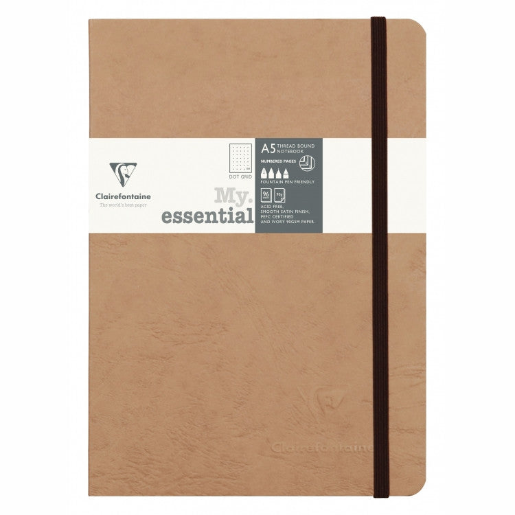 Clairefontaine My Essential A5 Notebook- Tan Dot