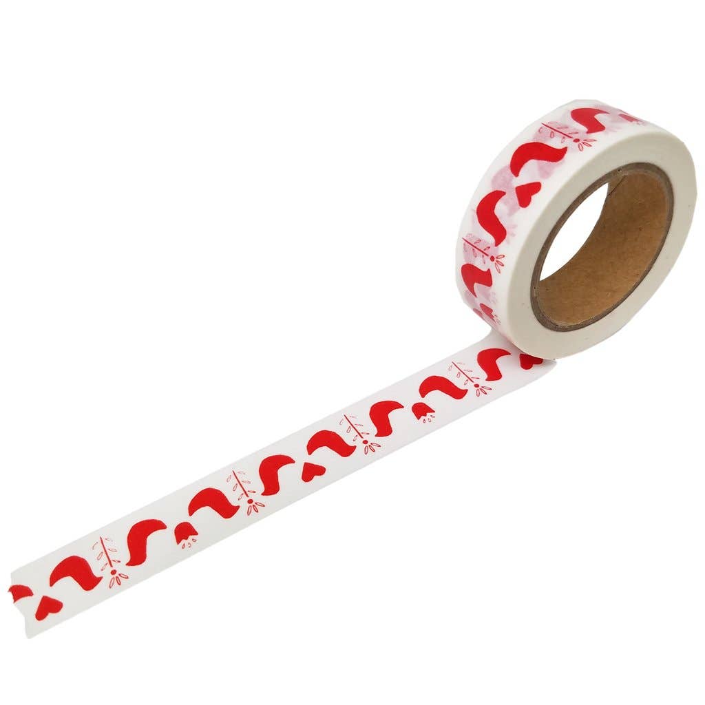 Red Modern Folk Bird Washi Tape