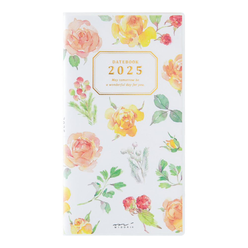 Midori Slim Pocket Diary - Country Time Flower