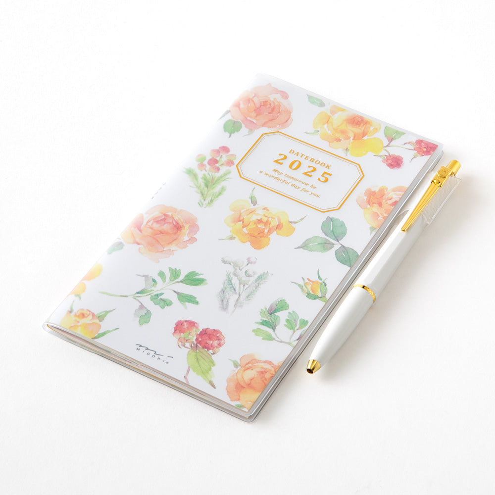 Midori Slim Pocket Diary - Country Time Flower