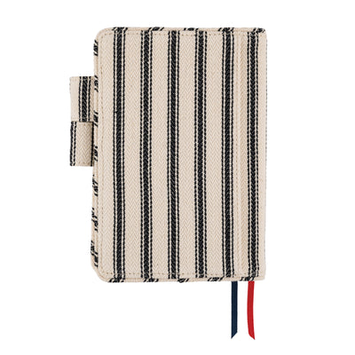 Hobonichi Techo A6 Original Planner Cover - Lined Fabric: Herringbone (Ivory x Black)