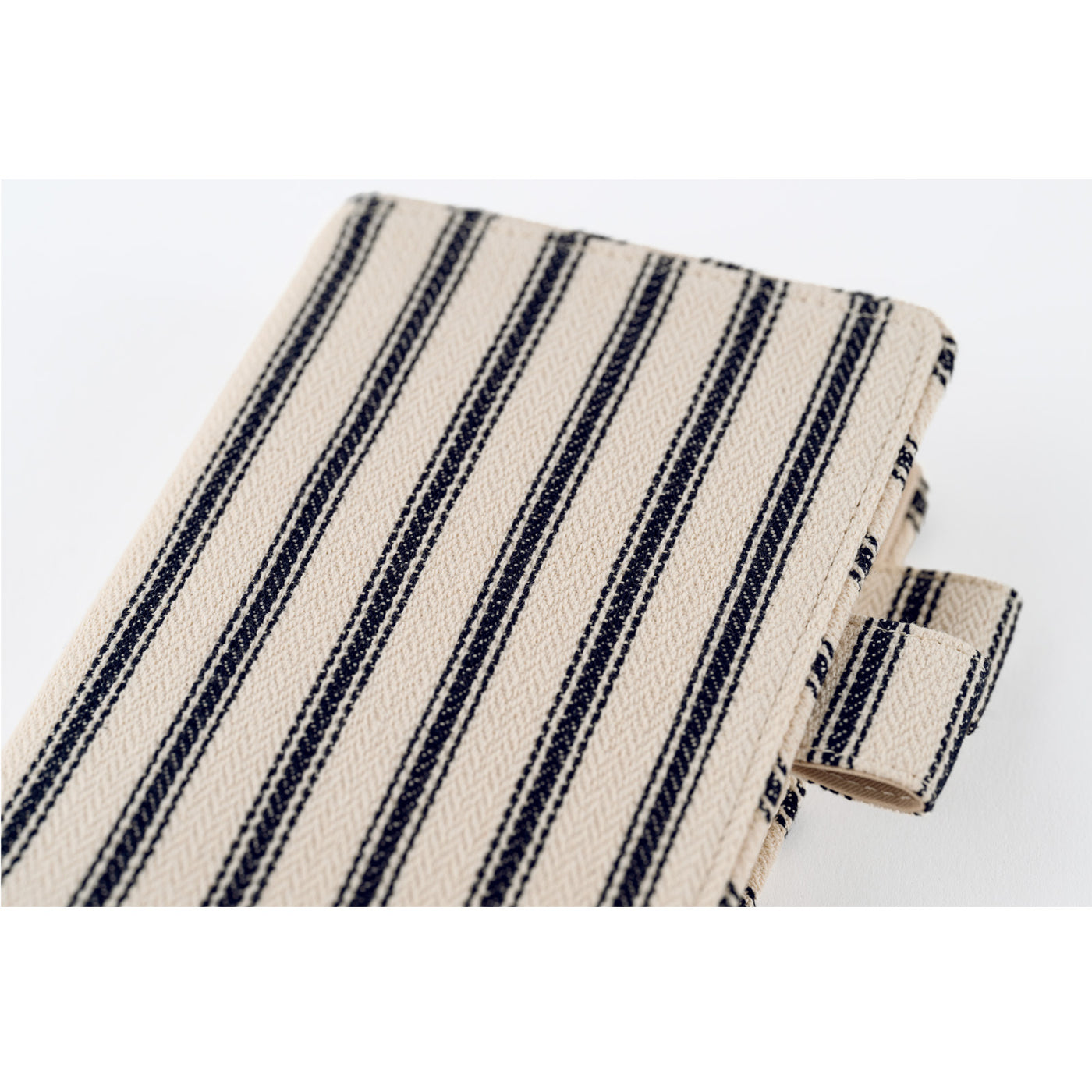 Hobonichi Techo A6 Original Planner Cover - Lined Fabric: Herringbone (Ivory x Black)