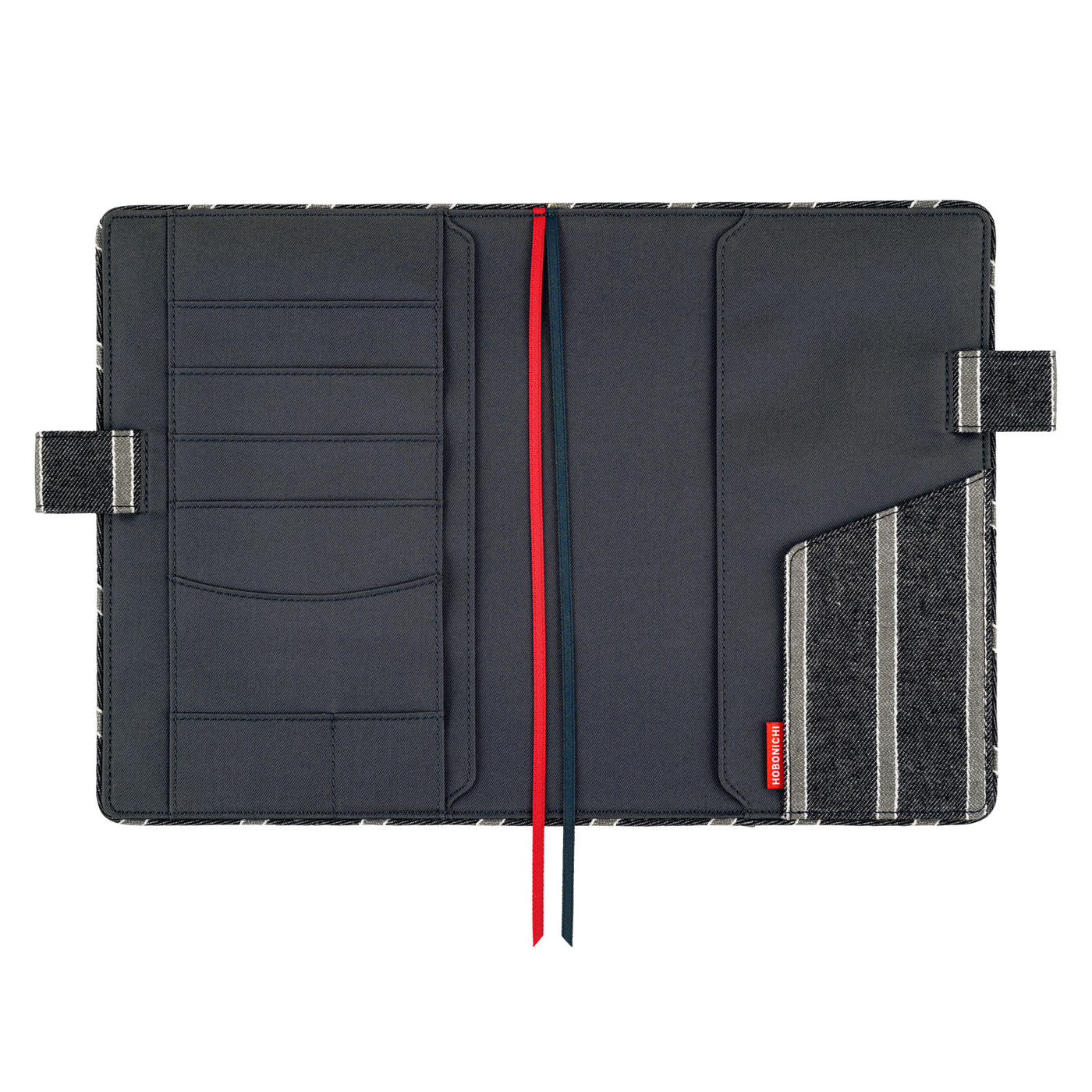 Hobonichi Techo A5 Cousin Cover - Lined Fabric: Twill (Navy x Gray)