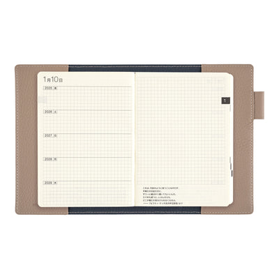 Hobonichi A6 5-Year Book Cover - Beige & Navy