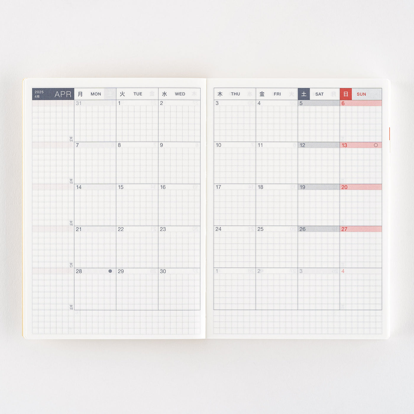 Hobonichi Techo A6 English Original Book - Monday Start