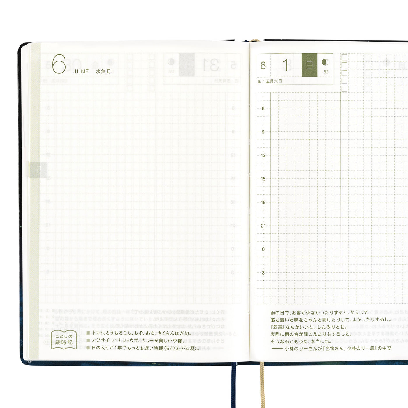 Hobonichi HON A6 - Hiroko Kubota: Crescent Moon Delivery