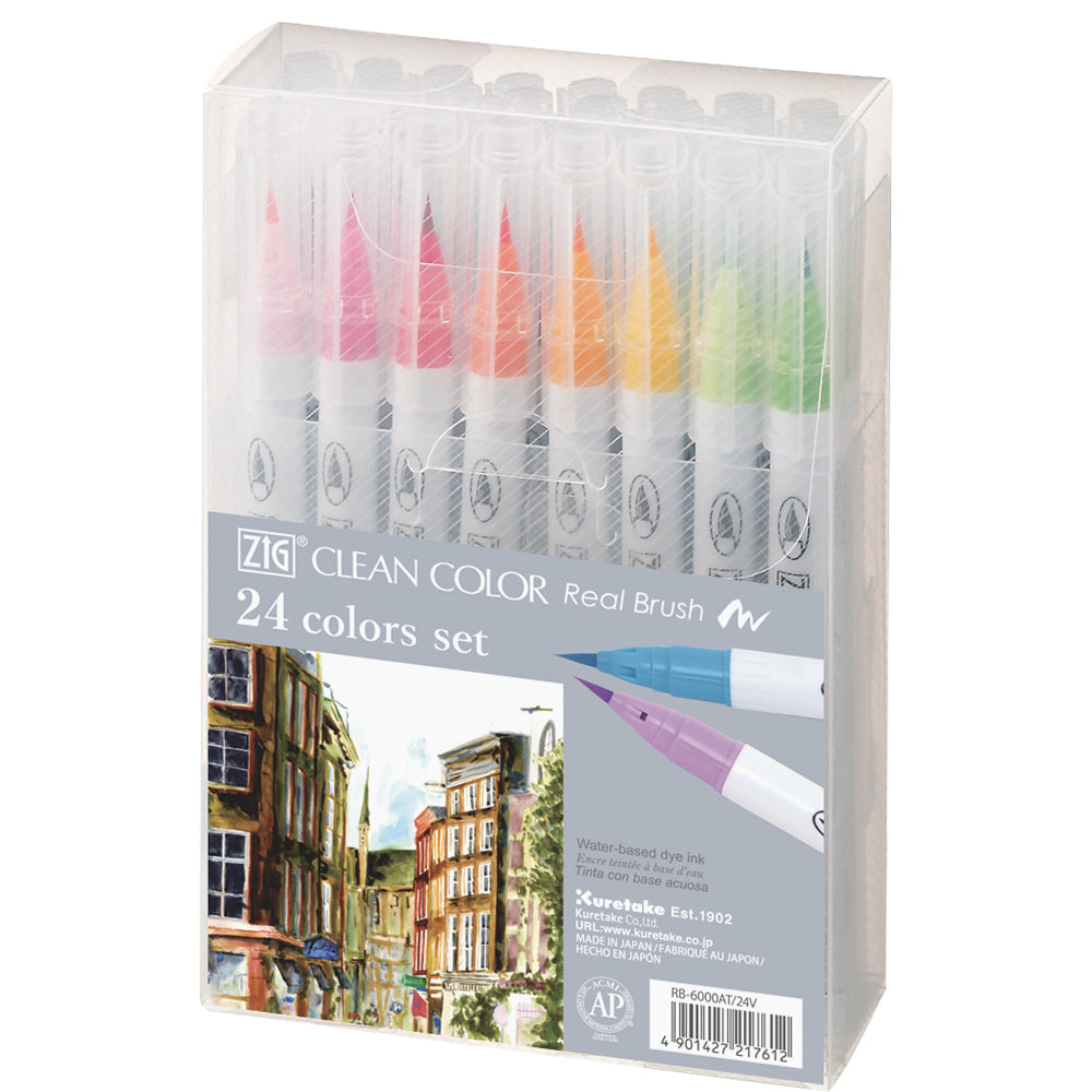 Kuretake Zig Clean Real Brush Markers (Set of 24)