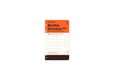 Plotter Monthly Schedule - Mini Size