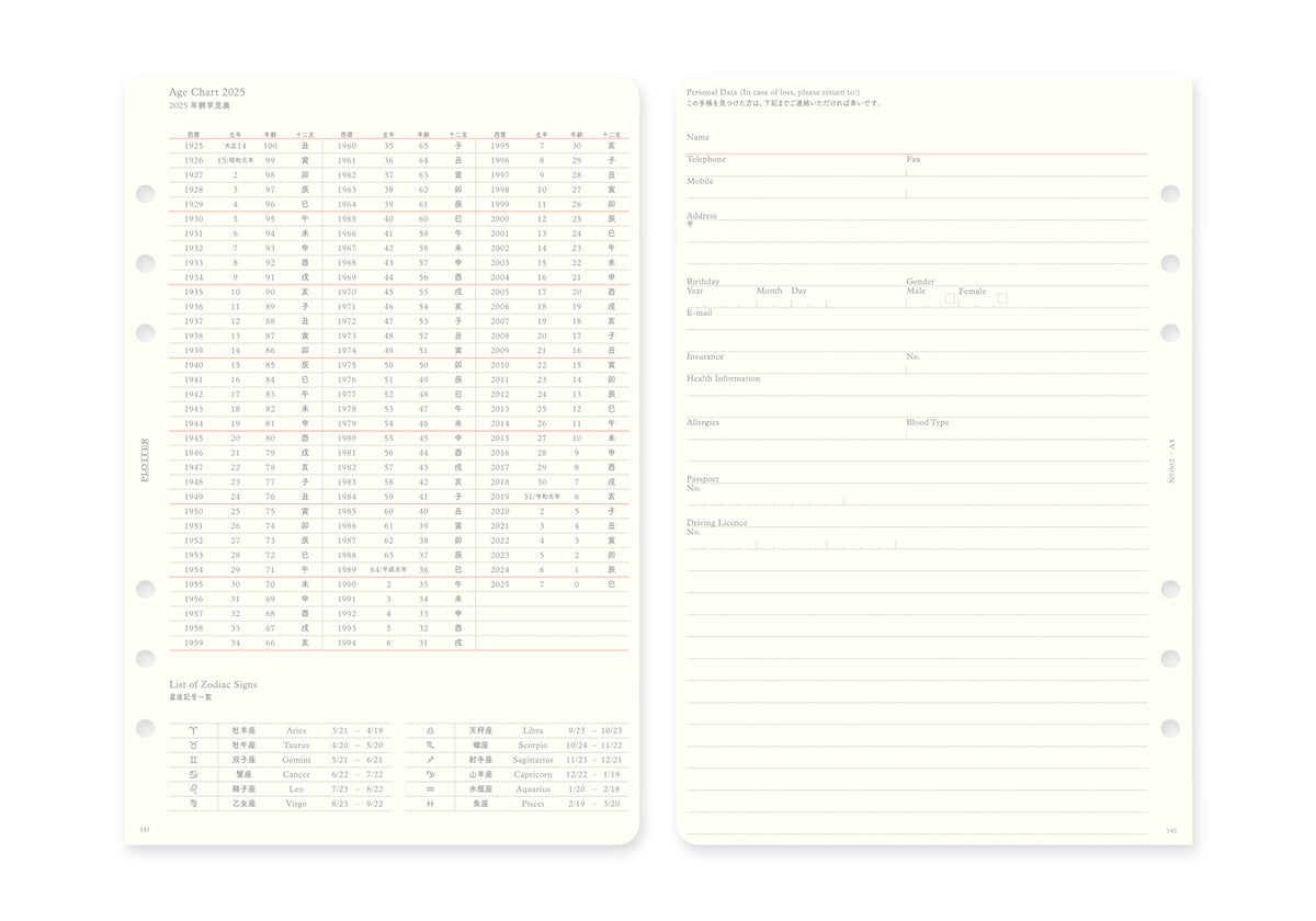 Plotter Weekly Schedule - A5 Size