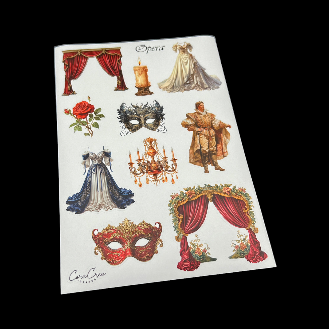 CoraCreaCrafts Sticker Sheet - Opera