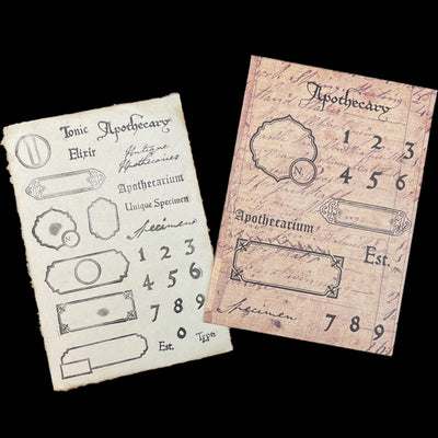 CoraCreaCrafts Clear Stamp - Apothecary Labels