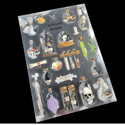 CoraCreaCrafts Transparent Sticker Sheet - Halloween