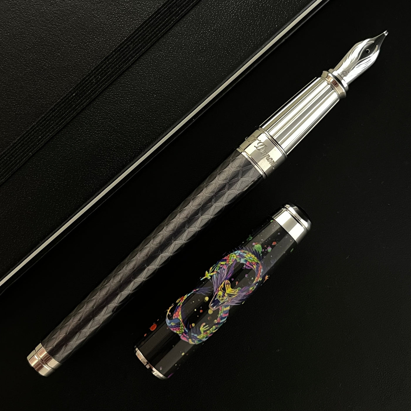 S.T. Dupont Line D Eternity Fountain Pen - Dragon Black (Special Edition)