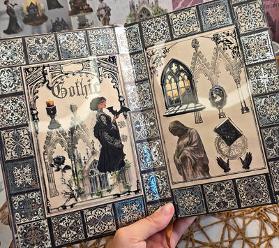 CoraCreaCrafts Foil Washi Tape - Gothic Patterns