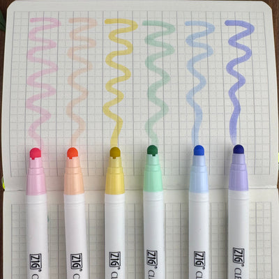 Kuretake Zig Clean Color Dot 6 Color Set - Mild