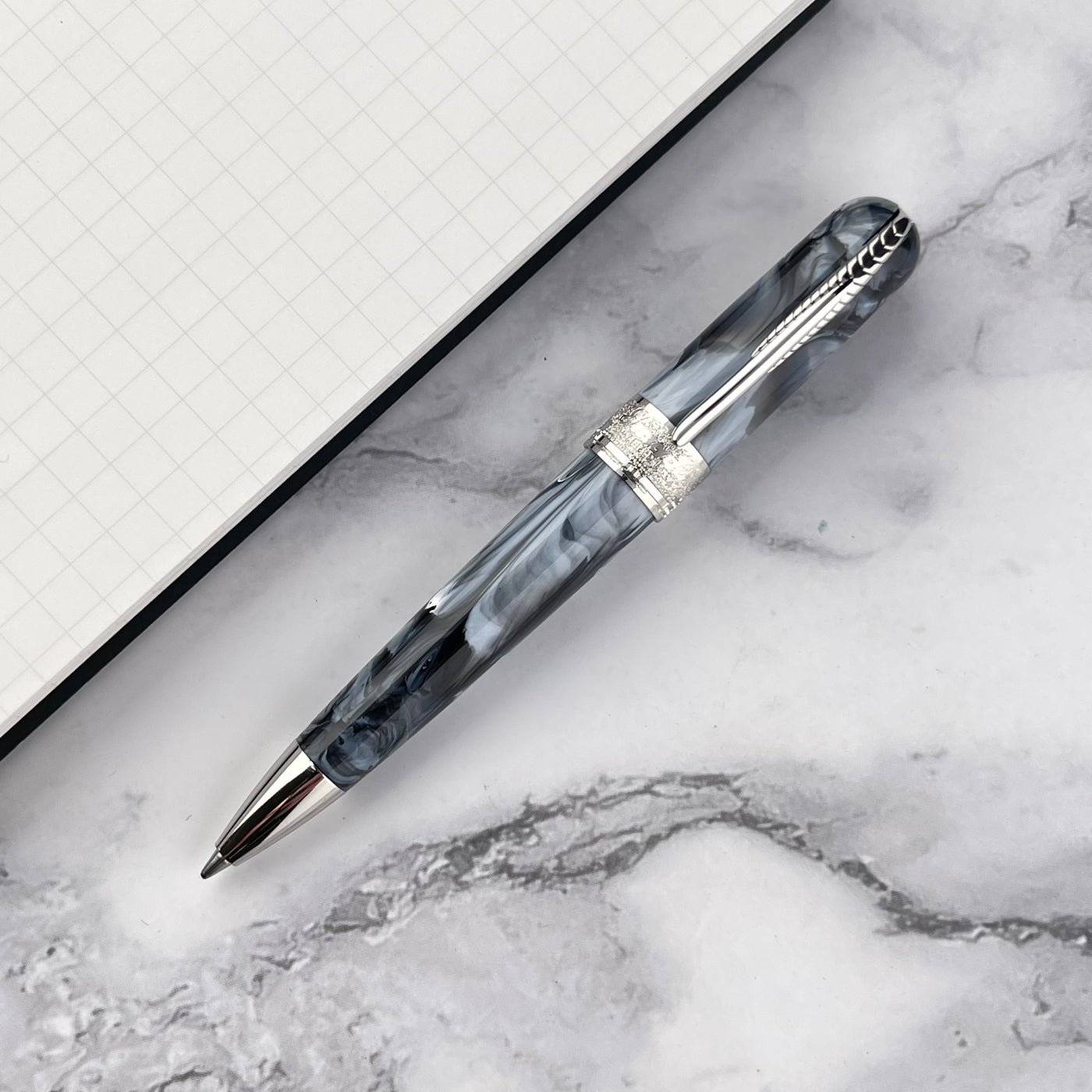 Pineider Avatar UR Mini Ballpoint Pen - Gray Zebrino