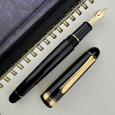 Platinum #3776 Century Fountain Pen - Black with Gold Trim