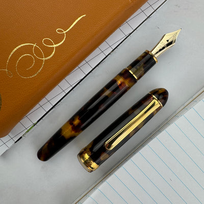 Platinum #3776 Celluloid Fountain Pen - Tortoise