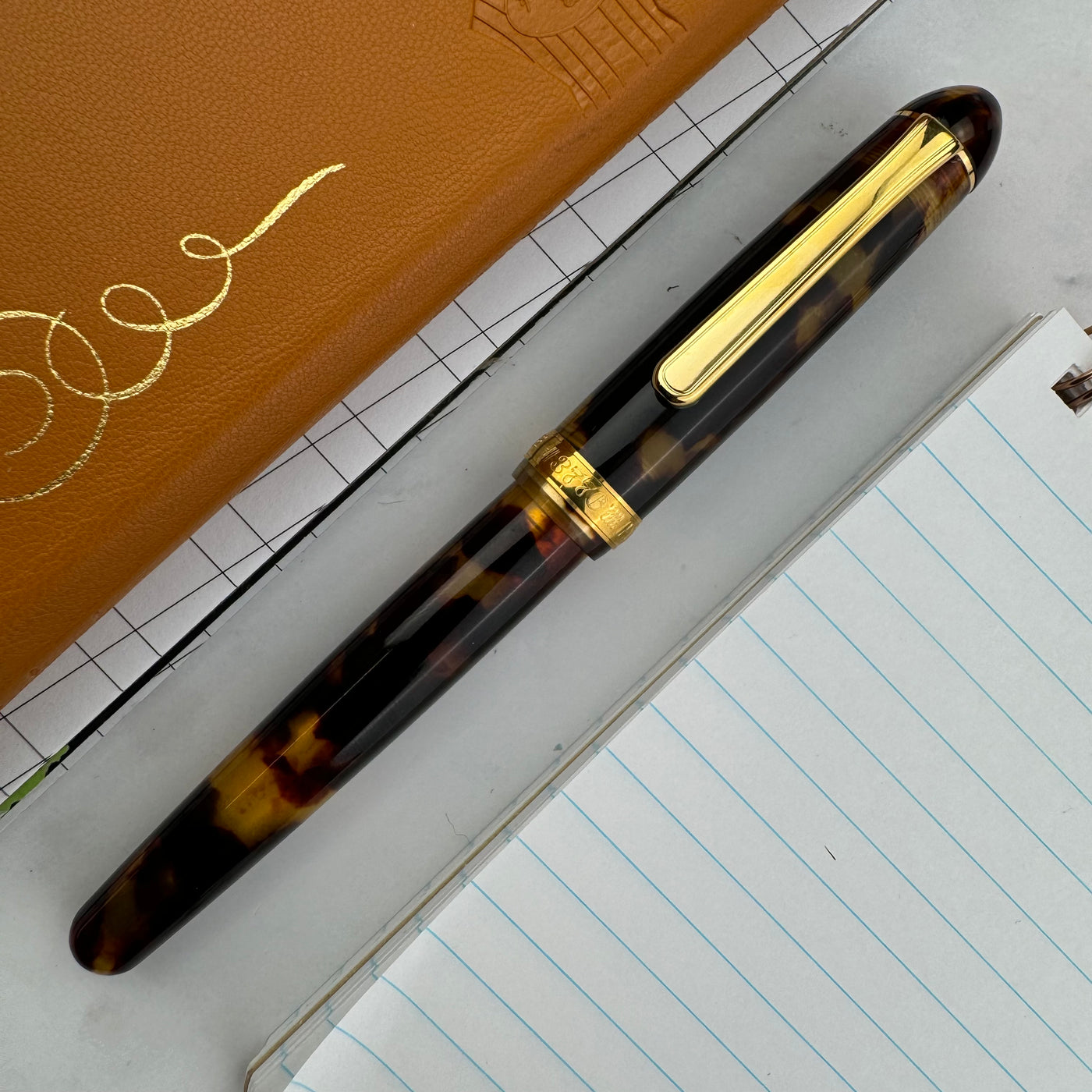 Platinum #3776 Celluloid Fountain Pen - Tortoise