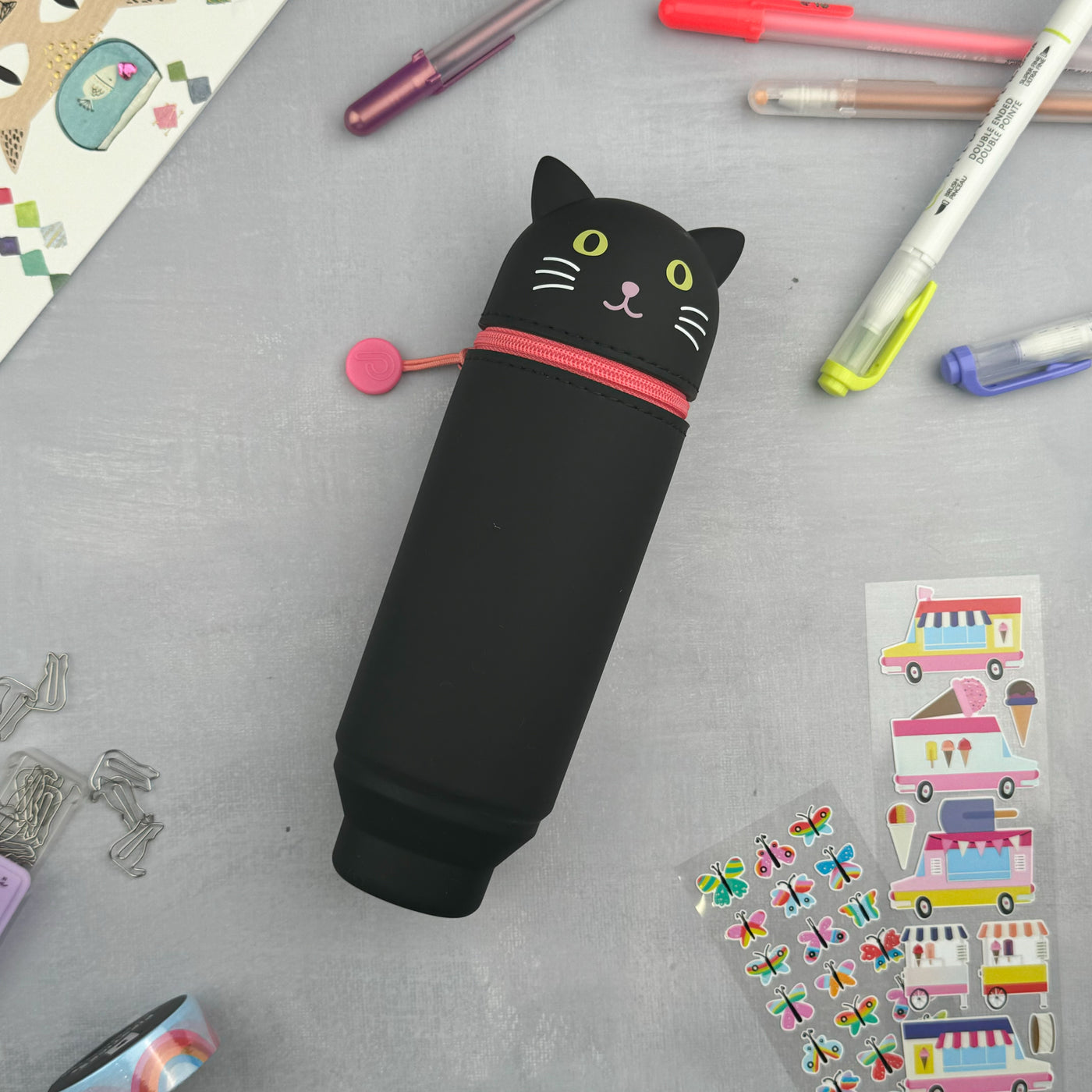 PuniLabo Stand Up Pen Case - Black Cat