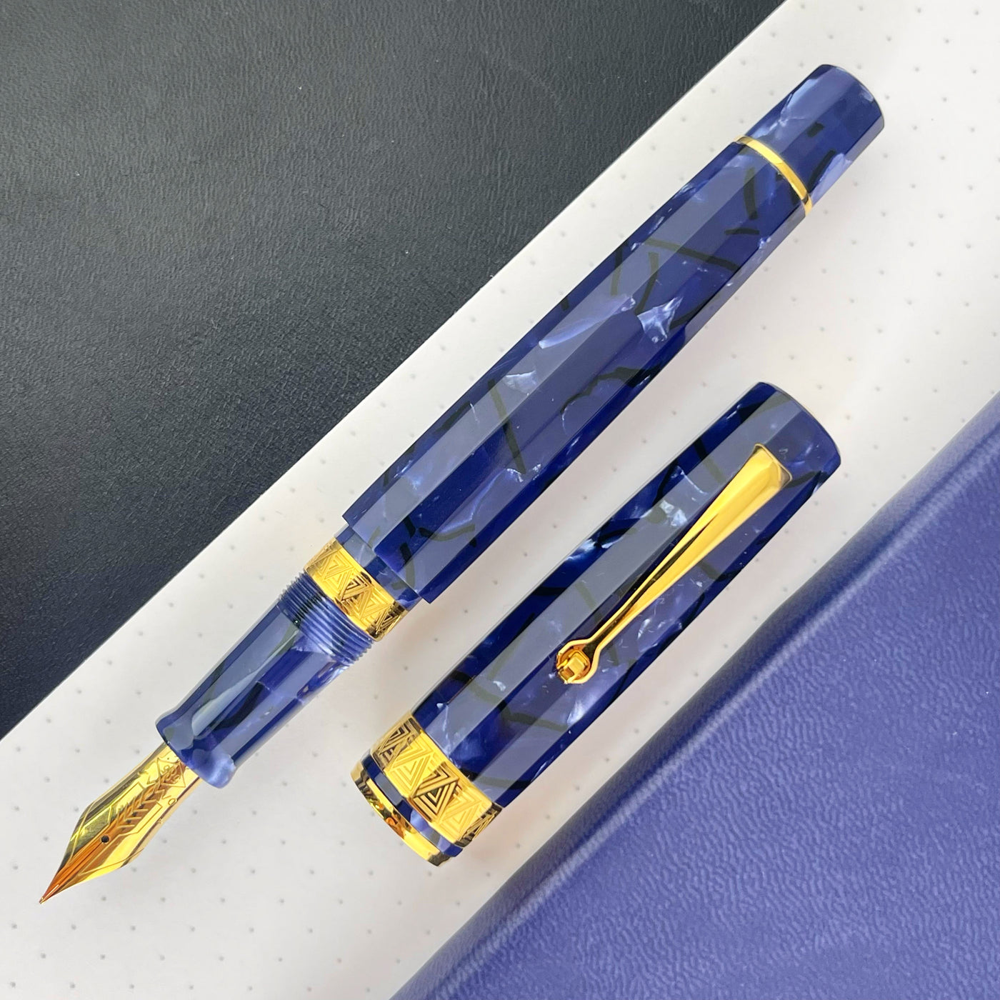 Omas Paragon Fountain Pen - Blue Royale w/ Gold