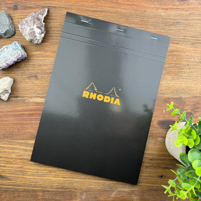 Rhodia Staplebound Notepad - Graph 80 sheets - 8 1/4 x 11 3/4 - Black cover