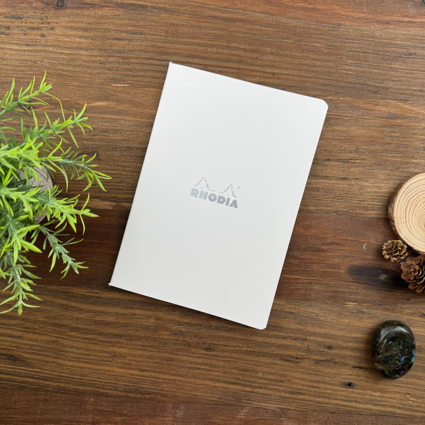 Rhodia "Ice" Staplebound Notebook, Lined Paper, 6" x 8 1/4" (A5)