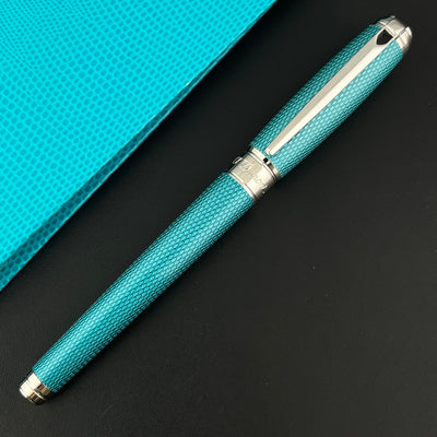 S.T. Dupont Line D Large Diamond Guilloche Fountain Pen - Aquamarine (Doorbuster)