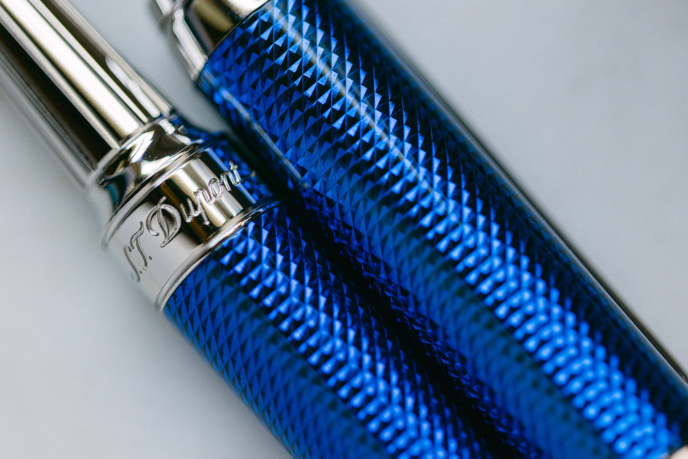 S.T. Dupont Line D Eternity XL Fountain Pen - Blue Guilloche