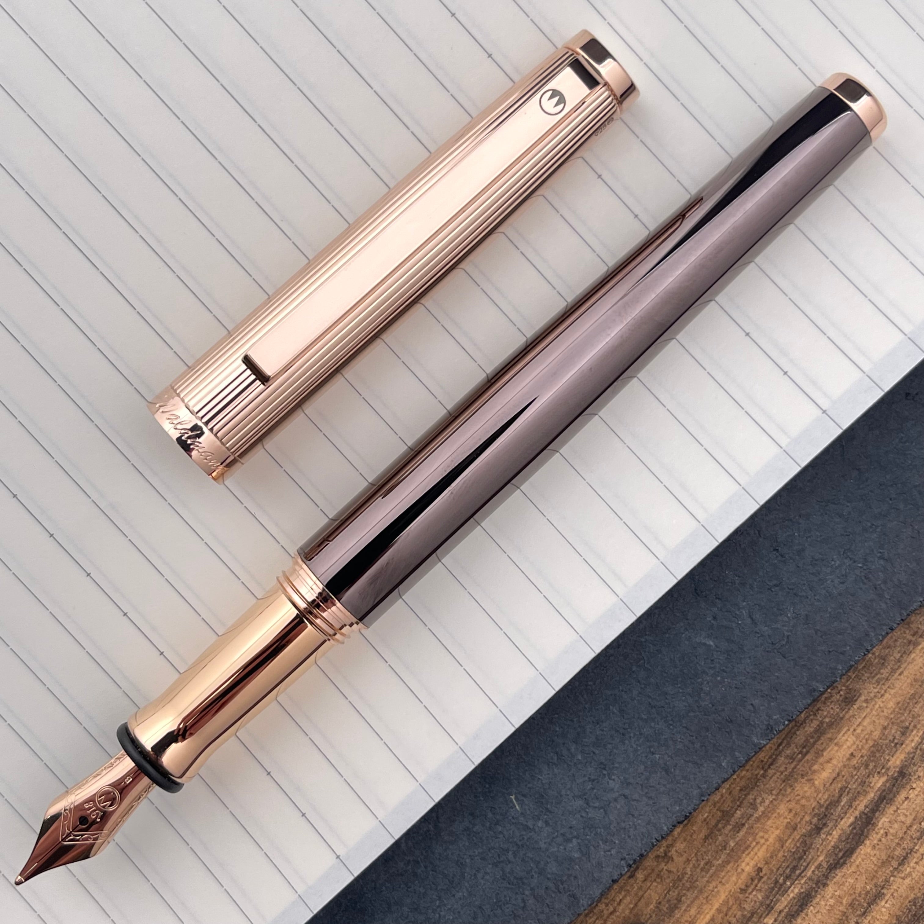 Waldmann Tuscany Fountain Pen - Chocolate with Rose Gold | Atlas Stationers