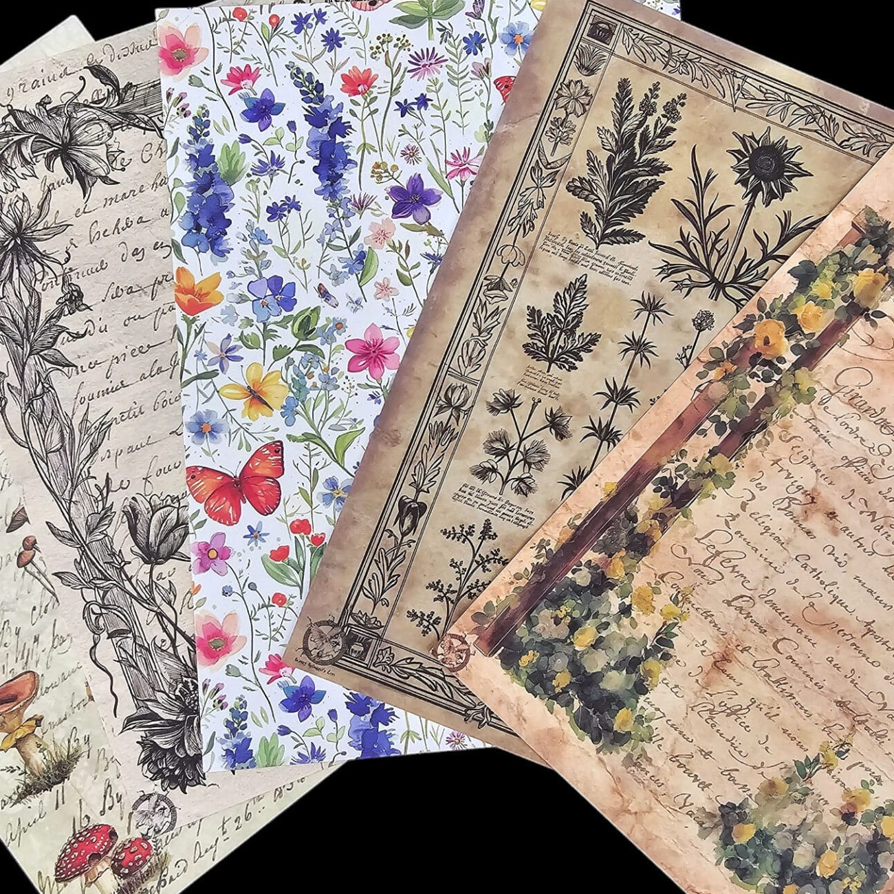 CoraCreaCrafts Sticker & Paper Set - Secret Garden