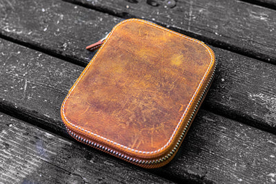 Galen Leather Zipper Pen Case for 14 Kaweco Pens