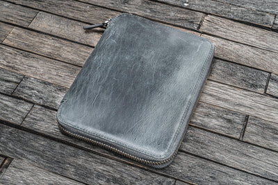 Galen Leather Zipped B6 Notebook Folio