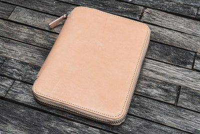 Galen Leather Zipped B6 Notebook Folio