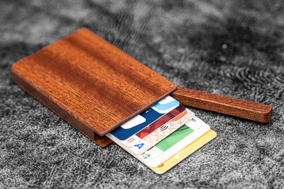 Galen Leather Wooden Business Card Holder