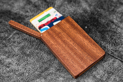 Galen Leather Wooden Business Card Holder