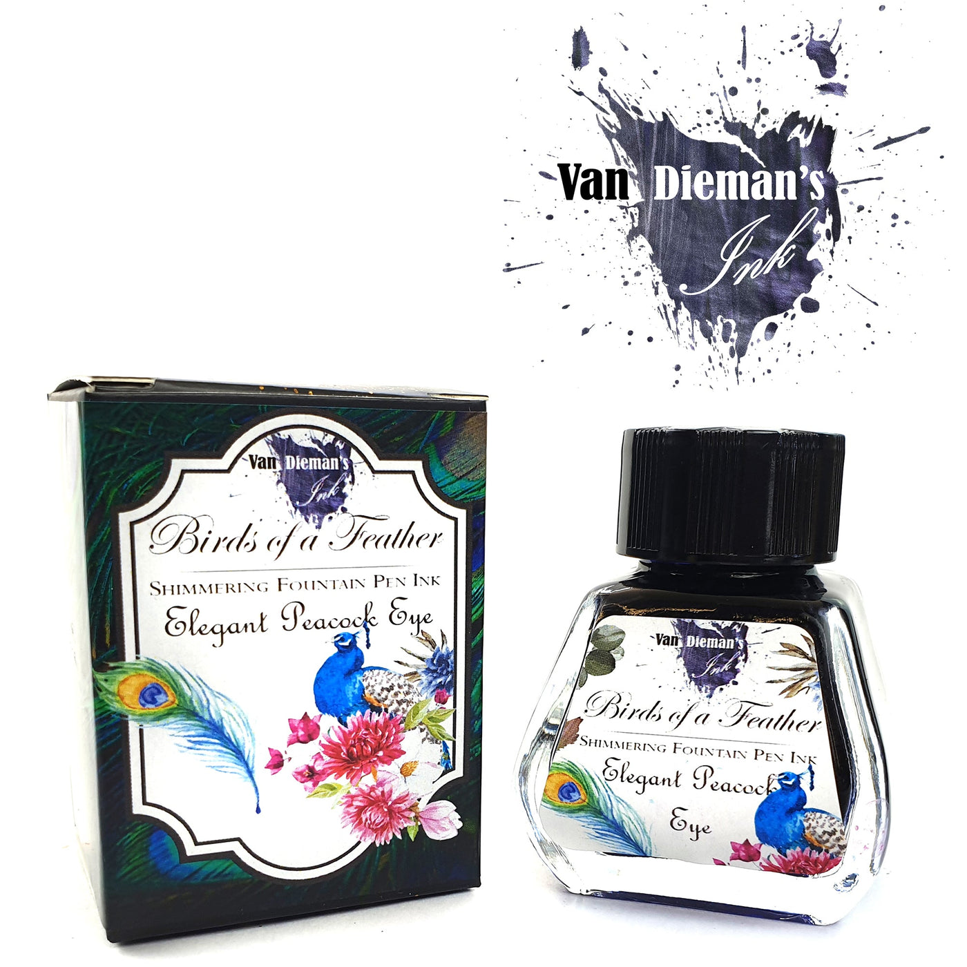 Van Dieman's Birds of a Feather - Elegant Peacock Eye - Shimmering 30ml Bottled Ink