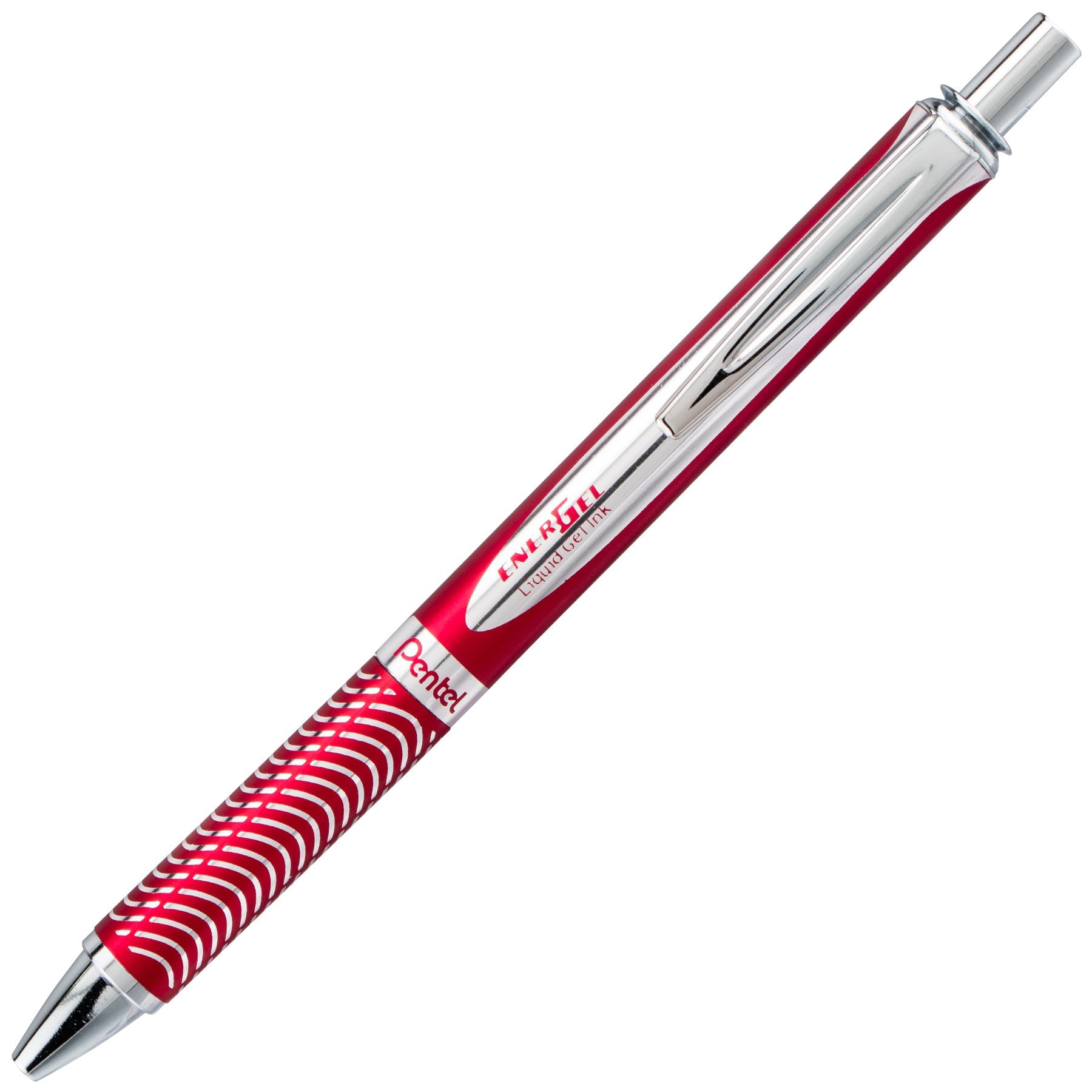 EnerGel Alloy RT Retractable Liquid Gel Pen, .7mm, Chrome Barrel, Black Ink