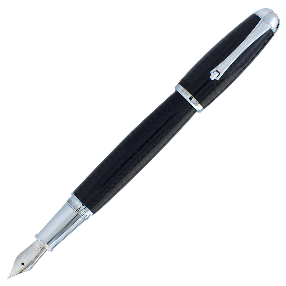 Monteverde Super Mega Fountain Pen - Carbon Fiber w/ Chrome | Atlas Stationers.