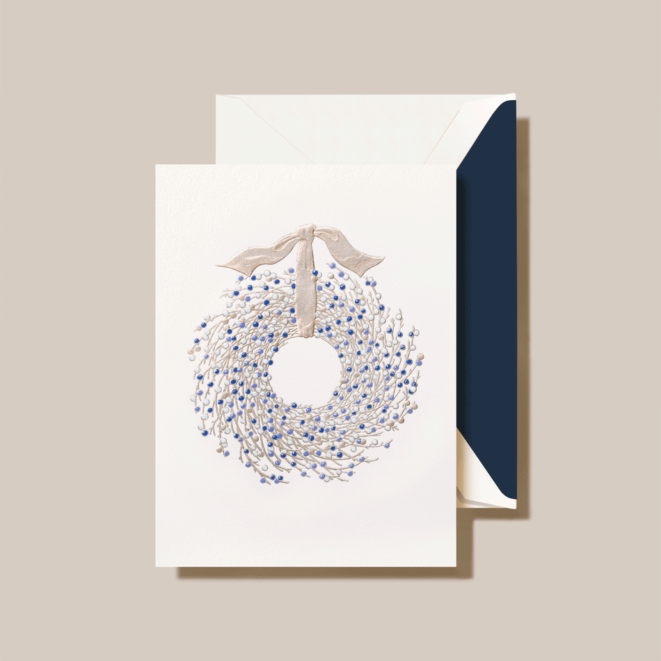 Crane Boxed Holiday Cards - Juniper Berry Holiday Wreath | Atlas Stationers.